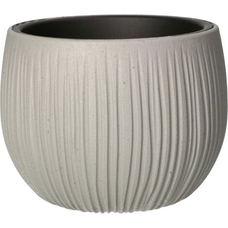 KOTARBAU Pot de Fleurs 145x110 mm Imitation Béton avec Motif de Vague + Pot Intérieur Style Moderne