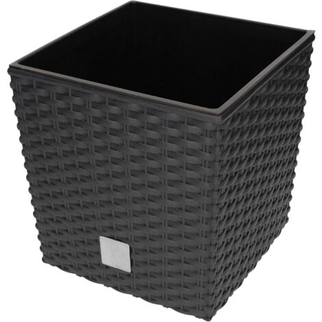 KOTARBAU Pot de Fleurs 200 mm Cache-Pot avec Pot Intérieur pour Culture de Plantes Anthracite
