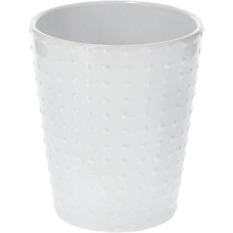 KOTARBAU Pot de fleurs en céramique pour orchidées H 150 mm ⌀ 120 mm Blanc à pois convexes