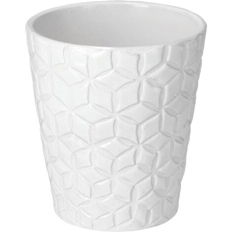 KOTARBAU Pot de fleurs en céramique pour orchidées H 150 mm Ø 120 mm Blanc Motif convexe