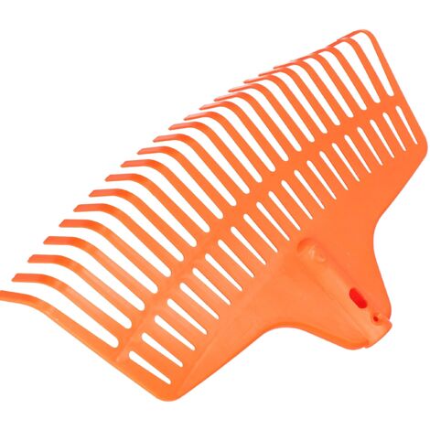 KOTARBAU® Rateau à Feuilles - Plastique - 23 Dents - Orange - sans Manche - Râteau Jardin - Balai à Gazon - Ramasse Feuilles - Léger - Résistant - Entretien Jardin