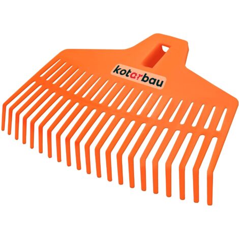 KOTARBAU® Rateau à Feuilles - Plastique - 37 cm - Orange - sans Manche - Râteau Jardin - Balai à Gazon - Ramasse Feuilles - Léger - Résistant - Entretien Jardin