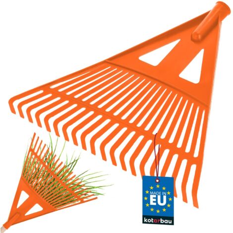 KOTARBAU® Rateau à Feuilles - Plastique - 43 cm - Orange - sans Manche - Râteau Jardin - Balai à Gazon - Ramasse Feuilles - Léger - Résistant - Entretien Jardin