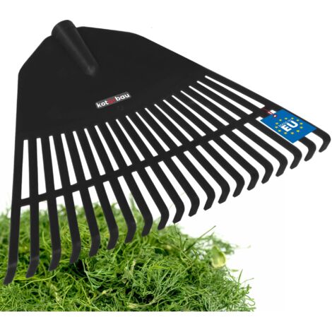 KOTARBAU® Rateau à Feuilles - Plastique - 45 cm - Noir - sans Manche - Râteau Jardin - Balai à Gazon - Ramasse Feuilles - Léger - Résistant - Entretien Jardin