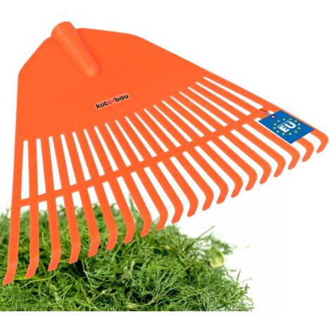 KOTARBAU® Rateau à Feuilles - Plastique - 45 cm - Orange - sans Manche - Râteau Jardin - Balai à Gazon - Ramasse Feuilles - Léger - Résistant - Entretien Jardin
