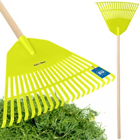 KOTARBAU® Rateau à Feuilles - Plastique - 45 cm - Sureau - avec Manche - Râteau Jardin - Balai à Gazon - Ramasse Feuilles - Léger - Résistant - Entretien Jardin
