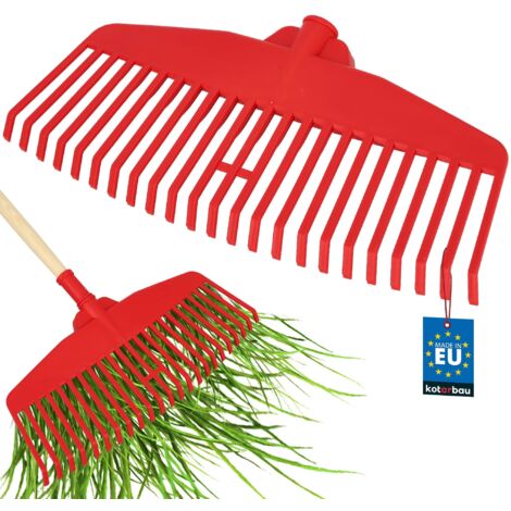 KOTARBAU® Rateau À Feuilles - Plastique - 48 cm - Rouge - Sans Manche - Extra-Click - Rateau Jardin - Ramasse Feuilles - Léger - Ergonomique