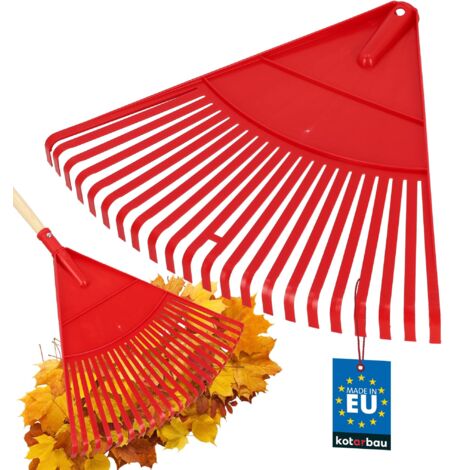 KOTARBAU® Rateau À Feuilles - Plastique - 48 cm - Rouge - Sans Manche - Extra-Click - Rateau Jardin - Ramasse Feuilles - Léger - Ergonomique