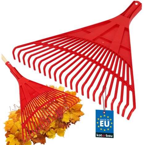 KOTARBAU® Rateau À Feuilles - Plastique - 50 cm - Rouge - Sans Manche - Extra-Click - Rateau Jardin - Ramasse Feuilles - Léger - Ergonomique