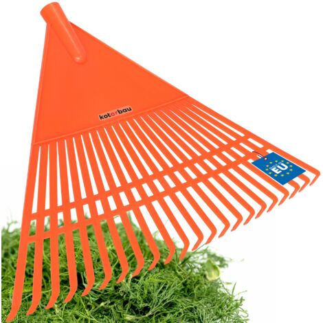 KOTARBAU® Rateau à Feuilles - Plastique - 55 cm - Orange - sans Manche - Râteau Jardin - Balai à Gazon - Ramasse Feuilles - Léger - Résistant - Entretien Jardin