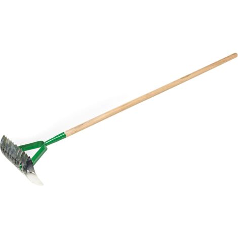 KOTARBAU Râteau de Coupe 360 x 130 mm avec Manche Aérateur de pelouse Cultivateur Aérateur de pelouse Râteau Scarificateur à Main pour enlever la Mousse et Le chaume de pelouse
