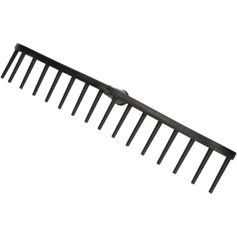 KOTARBAU® Rateau Jardin - Rateau à Feuilles - Plastique - 55 cm - Noir - 16 Dents - sans Manche - Outil Jardinage Léger - Ramasse Herbe - Gazon - Branches Déchets