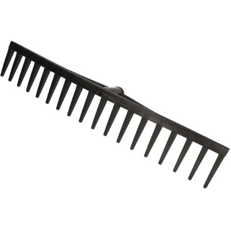 KOTARBAU® Rateau Jardin - Rateau à Feuilles - Plastique - 61 cm - Noir - 18 Dents - sans Manche - Outil Jardinage Léger - Ramasse Herbe - Gazon - Branches Déchets