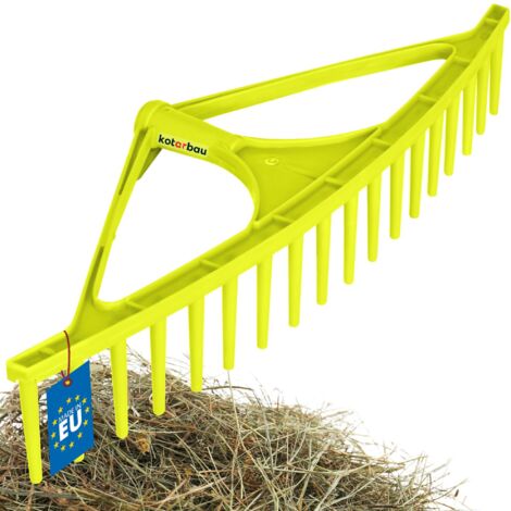 KOTARBAU® Rateau Jardin - Rateau à Feuilles - Plastique - 64 cm - Vert Menthe - 18 Dents - sans Manche - Outil Jardinage Léger - Ramasse Herbe - Gazon - Branches Déchets