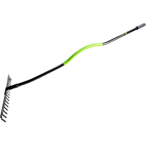 KOTARBAU Râteau robuste en acier 16 dents 145 cm avec long manche ergonomique