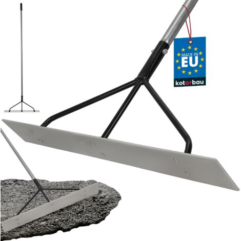 KOTARBAU® Régle à Béton - Acier - 62,5x9 cm - Régle Maçon - Argent Noir - Outil Maçon - Lame Lisse - avec Manche en Aluminium 161,5 cm - pour Tirer le Béton