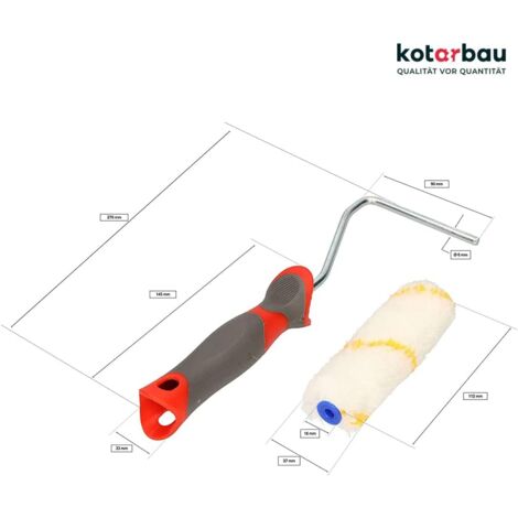 KOTARBAU Rouleau À Peinture Fil D’Or 115 mm Avec Poignée En Caoutchouc Rouleau Pour Peindre Brosse Pour L'application De Peintures De Vernis De Résine Pour La Rénovation