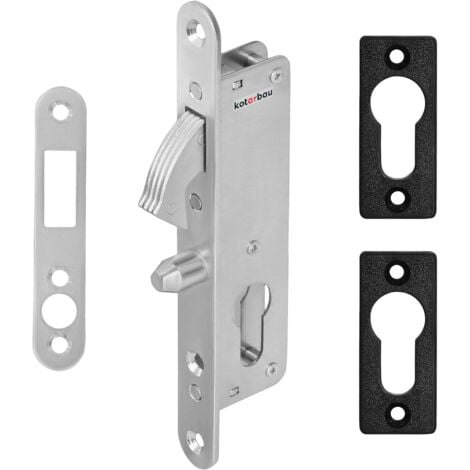 KOTARBAU® Serrure à crochet H-35 serrure de porte coulissante à crochet Verrou à loquet Galvanisé Antirouille Plaque de verrouillag, Argenté