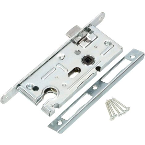 KOTARBAU Serrure à larder 72/40 mm pour cylindre profilé - Serrure universelle - Serrure de porte de chambre - Serrure intérieure - Serrure droite / gauche - Argent