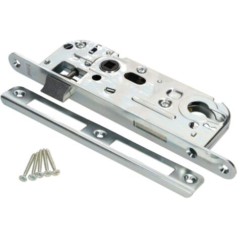 KOTARBAU Serrure à larder 90/40 mm pour cylindre profilé universel PZ Serrure de porte de chambre Serrure intérieure Serrure de porte