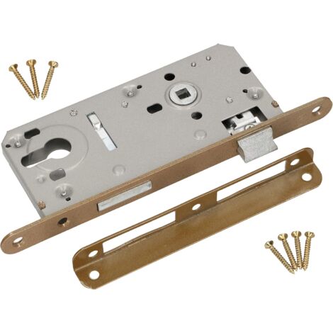 KOTARBAU Serrure à mortaise pour porte intérieure 90 x 50 mm pour cylindre profilé universel droit et gauche