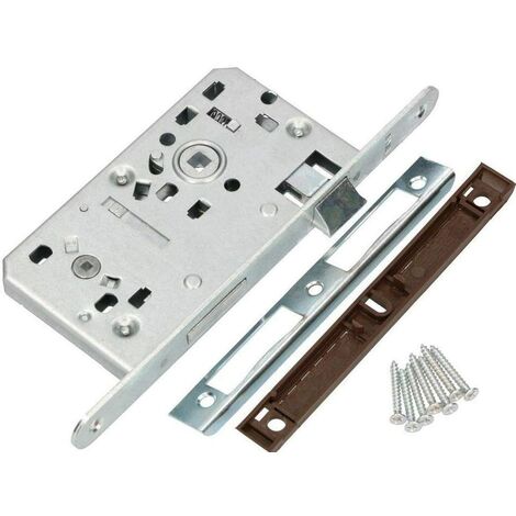 KOTARBAU Serrure à mortaiser 72/55 mm DIN droite pour porte de toilette, porte de salle de bain avec contre-plaque en acier de qualité supérieure