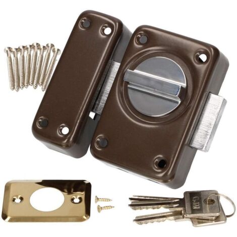 KOTARBAU Serrure à visser 110 mm serrure supplémentaire verrou à bouton serrure de porte serrure de porte de garage marron