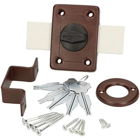 KOTARBAU Serrure à visser 140 mm serrure supplémentaire verrou à bouton serrure de porte serrure de porte de garage marron