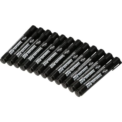 KOTARBAU Set de 12 Marqueurs Permanents Noirs Pointe Ronde Stylo Étanche