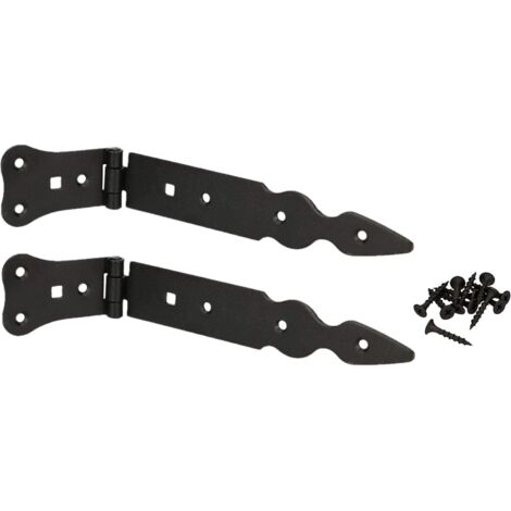 KOTARBAU® Set di 2 nastri per la ricarica, 200 mm, cerniera per porta, gancio a croce, cerniera per porta, colore nero, antiruggine