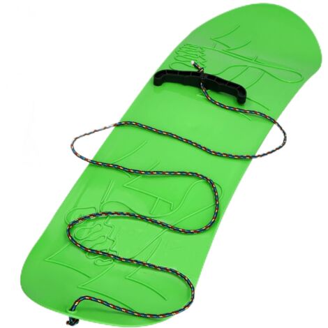 KOTARBAU® Snowboard Enfant - PVC - 68x20 cm - Vert - avec Corde - Luge à Neige - Traineau a Neige - Luge Enfant - Résistant Léger - Snowboard Sans Fixation