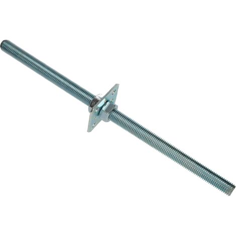 KOTARBAU Support de poteau 80 x 80 x 500 mm - Filetage M24 mm - Avec vis - Pied de support réglable en hauteur - Galvanisé - Pied pour béton à sceller dans le béton