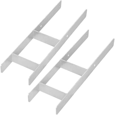 KOTARBAU® Support de poteau en H pour scellement, équerre, ancrage en acier galvanisé, 160 mm, lot de 2