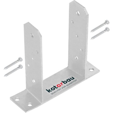 Kotarbau – Support de poteau en U 120 mm – Fixation à vis pour poteaux bois – Plaque de sol galvanisée – Résistant aux intempéries