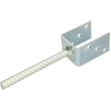 KOTARBAU® Support Poteau à Sceller - Acier Galvanisé - 61 mm - Argent - Pied de Poteau Bois - avec Ancrage Béton - Embase Robuste pour Clôture Jardin Terrasse