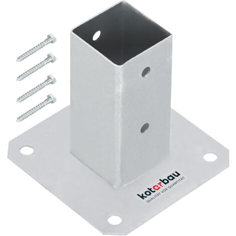 Kotarbau – Support poteau à visser 50 x 50 mm – Acier galvanisé à chaud – Fixation rapide pour structures bois – Résistance aux intempéries