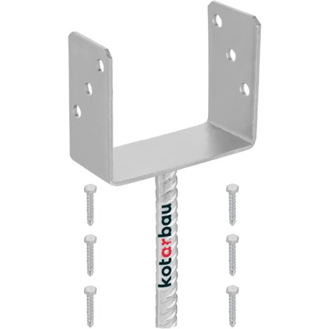 KOTARBAU® Supporto per pali 141 mm per Pali per Recinzioni Legno Ancoraggio Pali al Calcestruzzo Staffe a U Fissaggio Pali Legno Staffe per Travi in Legno Supporto Trave