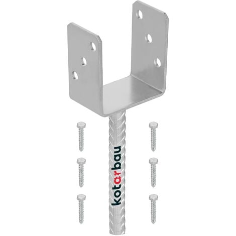 KOTARBAU® Supporto per pali 91 mm per Pali per Recinzioni Legno Ancoraggio Pali al Calcestruzzo Staffe a U Fissaggio Pali Legno Staffe per Travi in Legno Supporto Trave