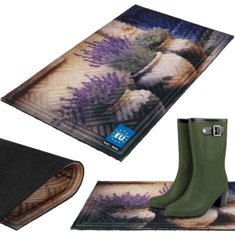 KOTARBAU® Tapis Entrée Intérieur - Polypropylène Gomme - 45 x 75 cm - Paillasson Exterieur Entree - Tapis d'entrée Absorbant - Paillasson Intérieur - Antidérapant - Lavande