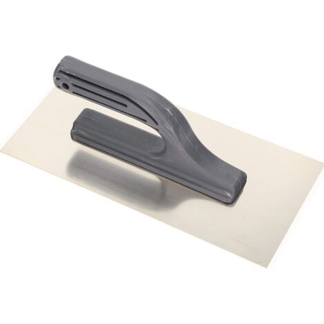 Kotarbau Truelle de lissage en acier inoxydable sans denture 270 x 128 mm pour pose de carrelage, disque, avec poignée en plastique carrelage