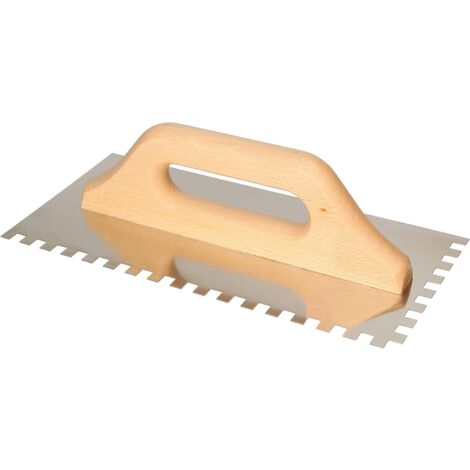 KOTARBAU Truelle dentée en acier inoxydable 280 x 130 mm - Taille du nom avec poignée en bois (8 x 8 mm).