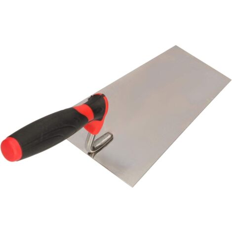 KOTARBAU Truelle trapézoïdale en acier inoxydable 180 mm x 80 mm Truelle de maçonnerie avec poignée en caoutchouc Truelle à stukateurspatule indispensable pour la maçonnerie