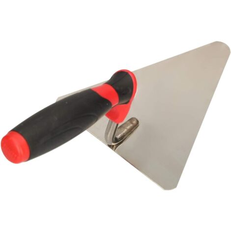KOTARBAU Truelle triangulaire en acier inoxydable 140 mm x 118 mm Truelle de maçon avec poignée en plastique Truelle de stuc Spatule indispensable pour travaux de maçonnerie