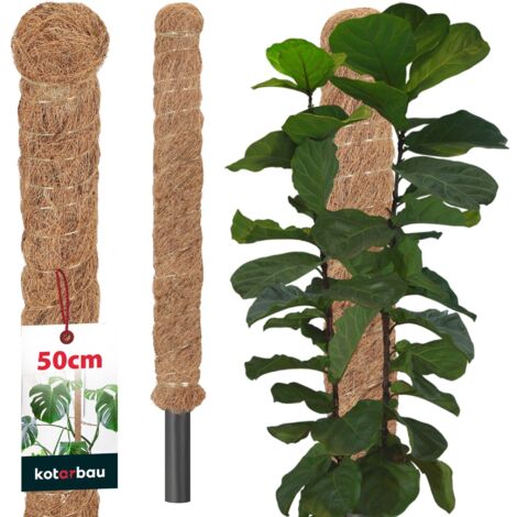 KOTARBAU® Tuteur Plante - Tuteur Coco - ⌀ 2.5 x 50 cm - Fibre de Coco - Tuteurs pour Monstera - Marron - pour Plantes Grimpantes