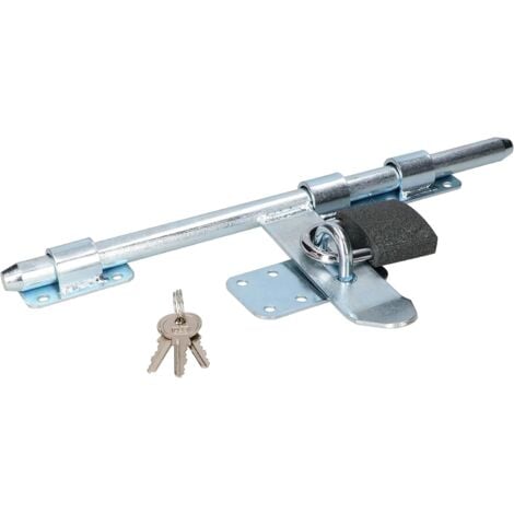 Gâche Portail Coulissant - Acier Zingué Blanc - 3 Fonctions