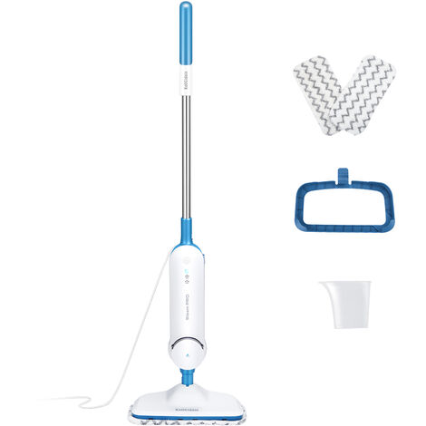 Koticidsin Balai Vapeur, 99,9% des Bactéries Tuées sans Produit Chimique, 1300W, Vertical, 3 Vitesses, Câble 6 m, 300 ml - Bleu