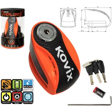 KOVIX KNX10 Bremsscheibenschloss neonorange