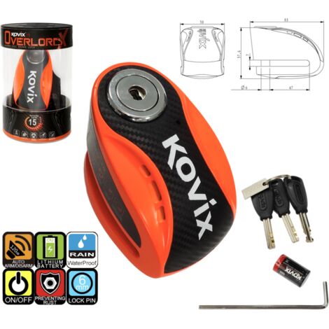 KOVIX KNX6 Bremsscheibenschloss neonorange
