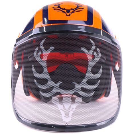 KOX – Casque forestier Protos avec visière extra-large – Norme EPI – Protection auditive – Design bicolore haute visibilité