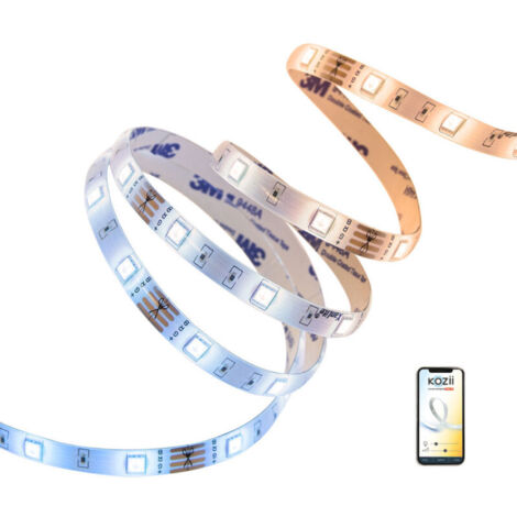 Ruban LED connecté 2m – Température de couleur 2700K à 6500K – Intensité 220 lumens – IP65 – Alimentation secteur – KLSAK2CCT – Kozii